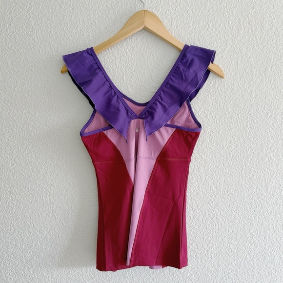 Crowned Athletics Sister Witch DARK PINK RUFFLE ATHLETIC TANK - Picture 4 of 8